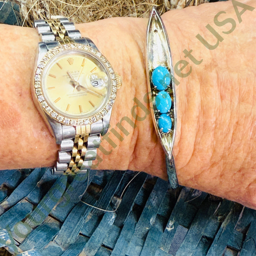 Sterling Silver & Turquoise Modern Cuff Bracelet bracelet