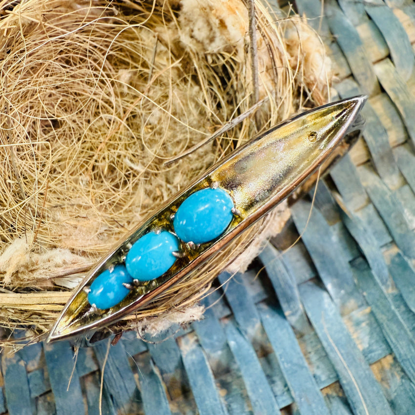 Sterling Silver & Turquoise Modern Cuff Bracelet bracelet