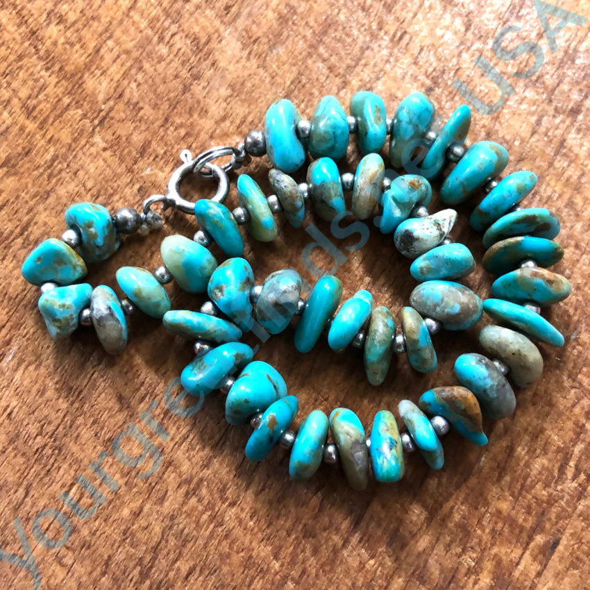 Sterling Silver Turquoise Nugget Beaded Bracelet Bracelet