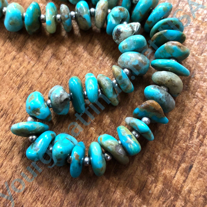 Sterling Silver Turquoise Nugget Beaded Bracelet Bracelet