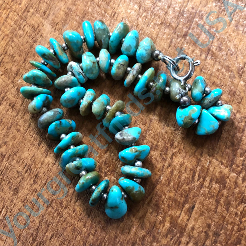 Sterling Silver Turquoise Nugget Beaded Bracelet Bracelet