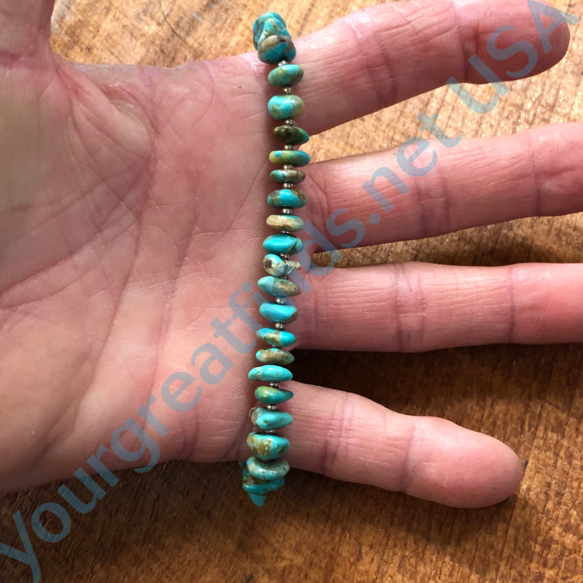 Sterling Silver Turquoise Nugget Beaded Bracelet Bracelet