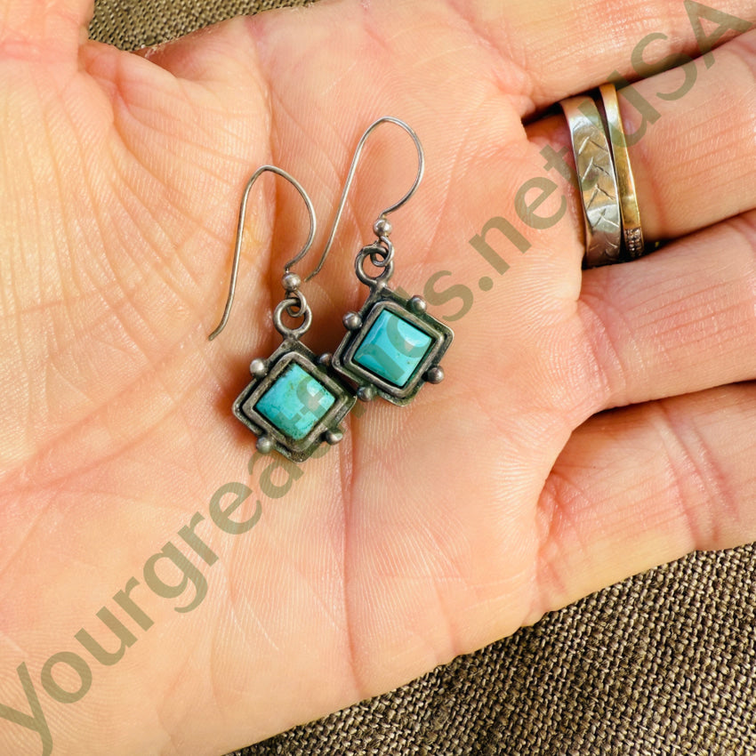 Sterling Silver Turquoise Pierced Earrings earrings