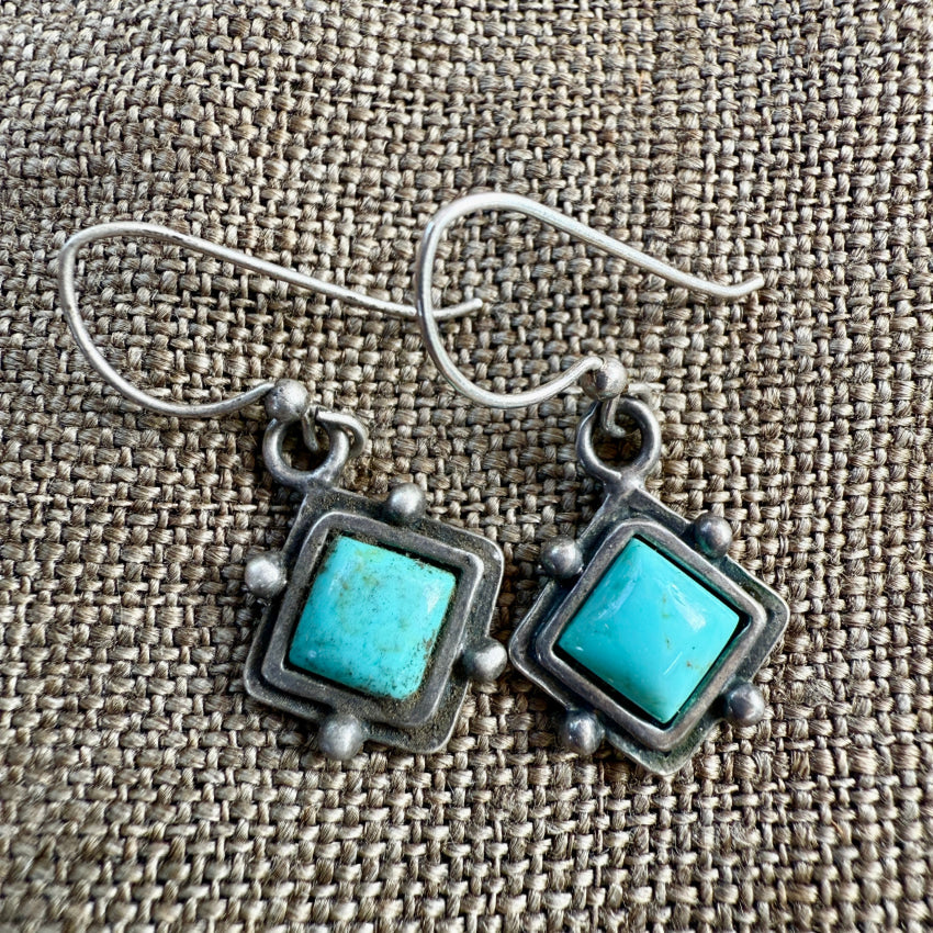 Sterling Silver Turquoise Pierced Earrings earrings