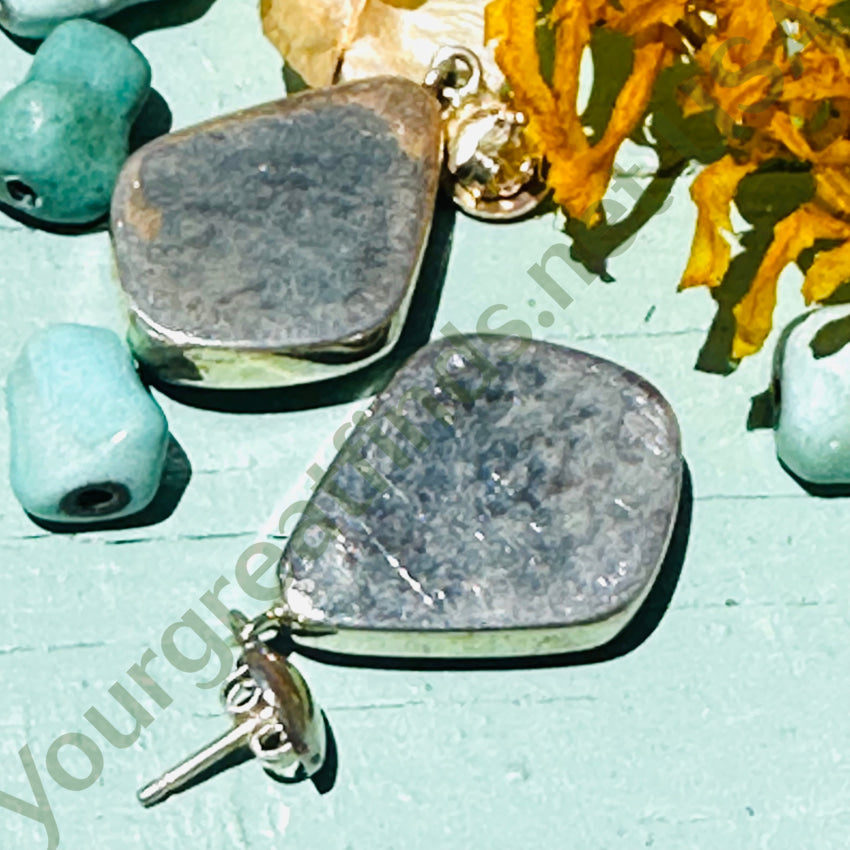 Sterling Silver & Turquoise Pierced Post Earrings Jewelry