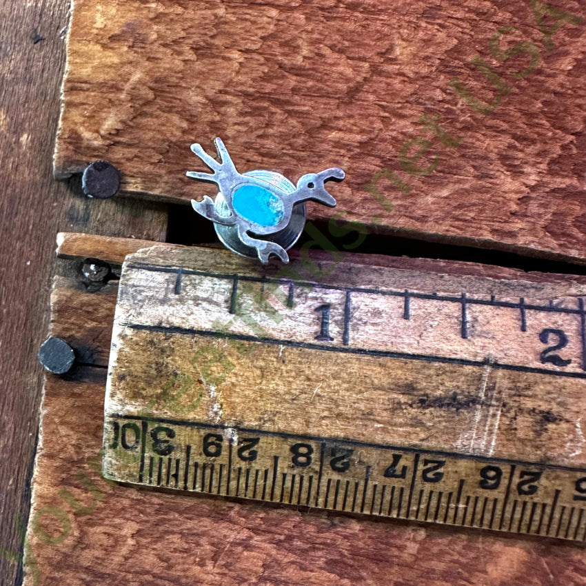 Sterling Silver & Turquoise Quail Straight Back Pin Tie Tack Tie Tack Pin