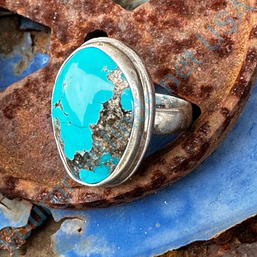 Sterling Silver &amp; Turquoise Ring Size 7