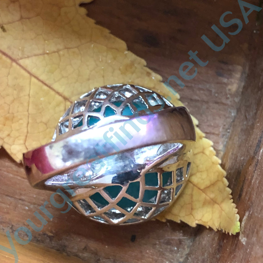 Sterling Silver & Turquoise Ring Size 9 Ring