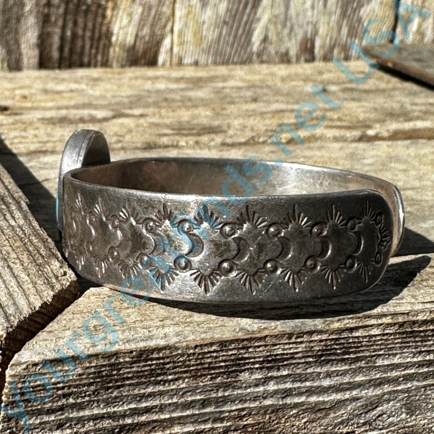 Sterling Silver & Turquoise Stamp Decorated Cuff Bracelet Bracelet