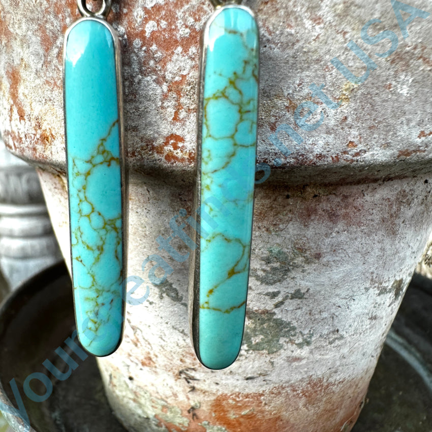 Sterling Silver & Turquoise Stick Pierced Earrings Earrings