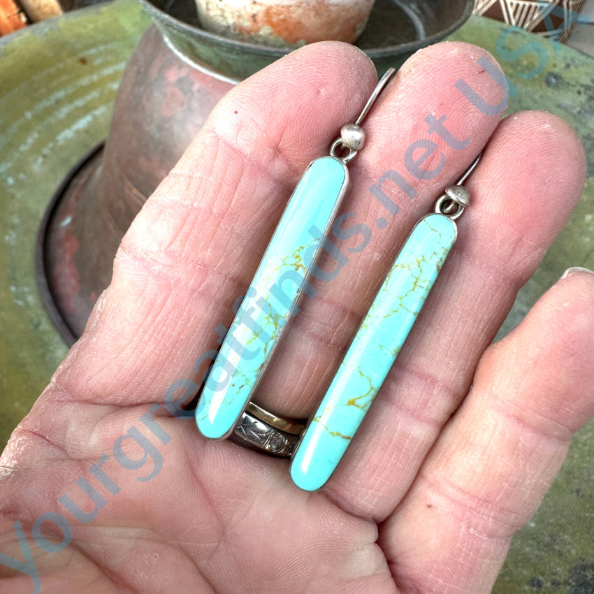 Sterling Silver & Turquoise Stick Pierced Earrings Earrings