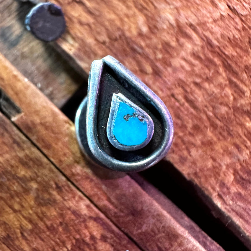 Sterling Silver & Turquoise Straight Back Pin Tie Tack Tie Tack Pin