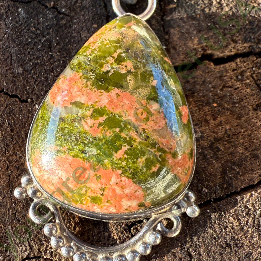 Sterling SIlver Unakite Pendant pendant