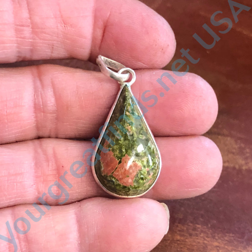 Sterling Silver & Unakite Pendant Pendant