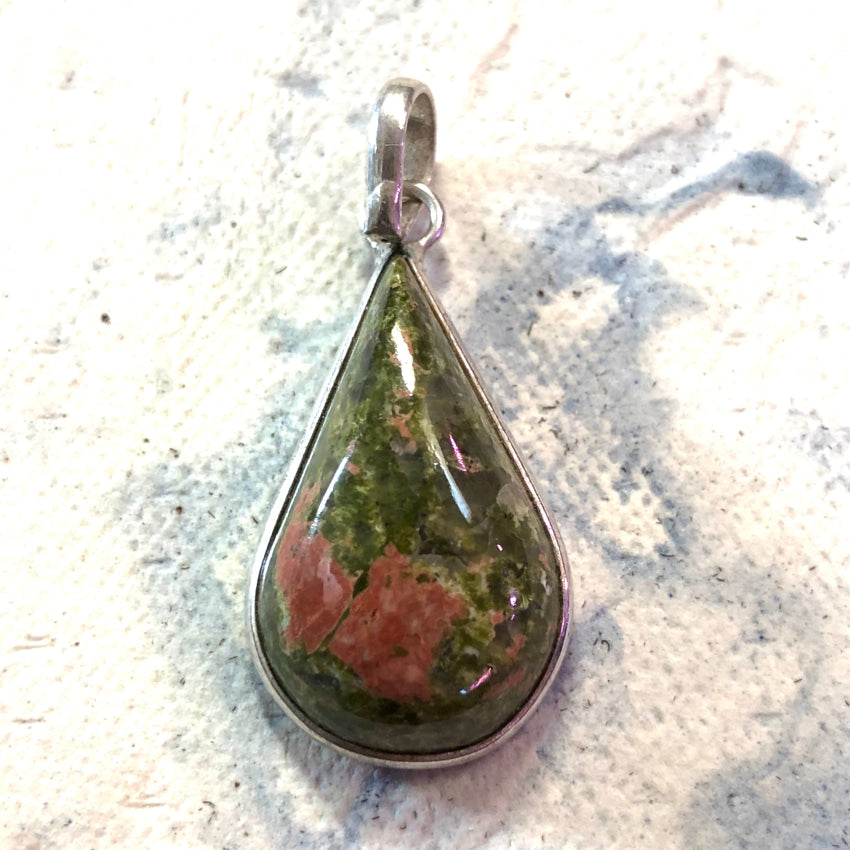 Sterling Silver & Unakite Pendant Pendant