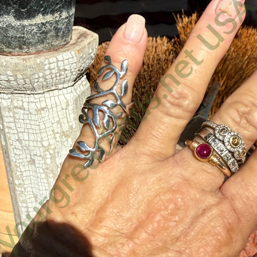 Sterling Silver Vine Long Ring Size 7 ring