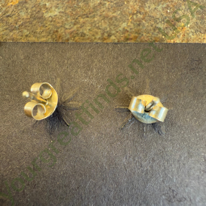 Sterling Silver Zuni Lapis & Opal Needlepoint Turquoise Cross Pierced Post Earrings Earrings