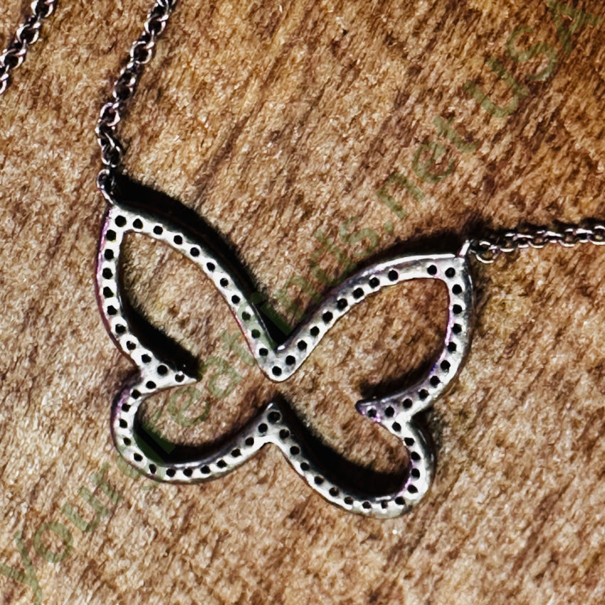 Sterling Sliver & Cubic Zirconia Butterfly Necklace Necklace