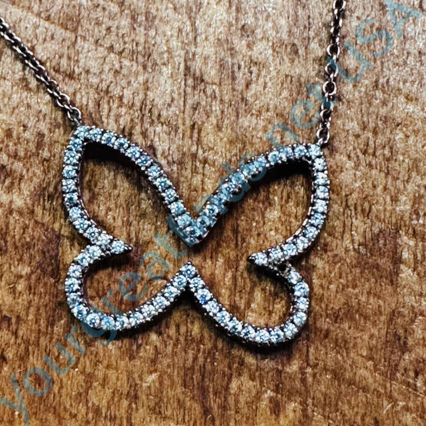 Sterling Sliver & Cubic Zirconia Butterfly Necklace Necklace