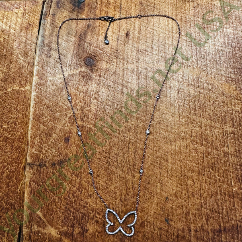 Sterling Sliver & Cubic Zirconia Butterfly Necklace Necklace