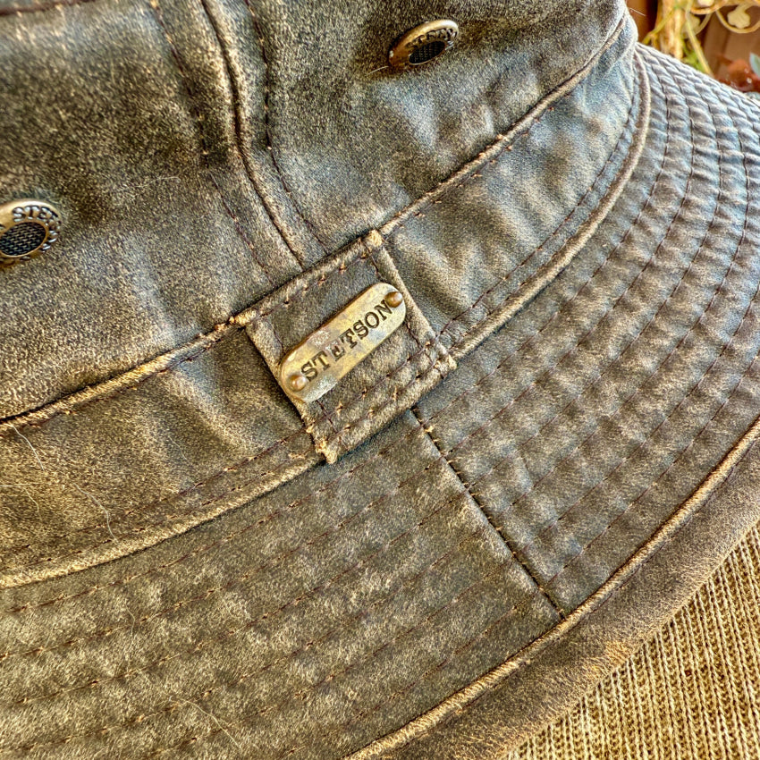 Stetson Distressed Greige Bucket Hat Large hat