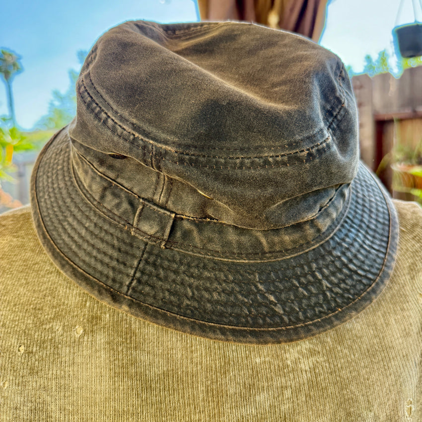 Stetson Distressed Greige Bucket Hat Large hat