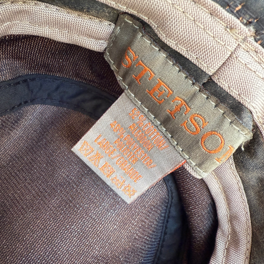 Stetson Distressed Greige Bucket Hat Large hat