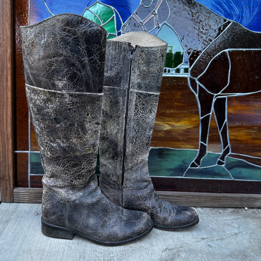 Steven Madden Reins Distressed Leather “Riding” Boots Size 7 Boots