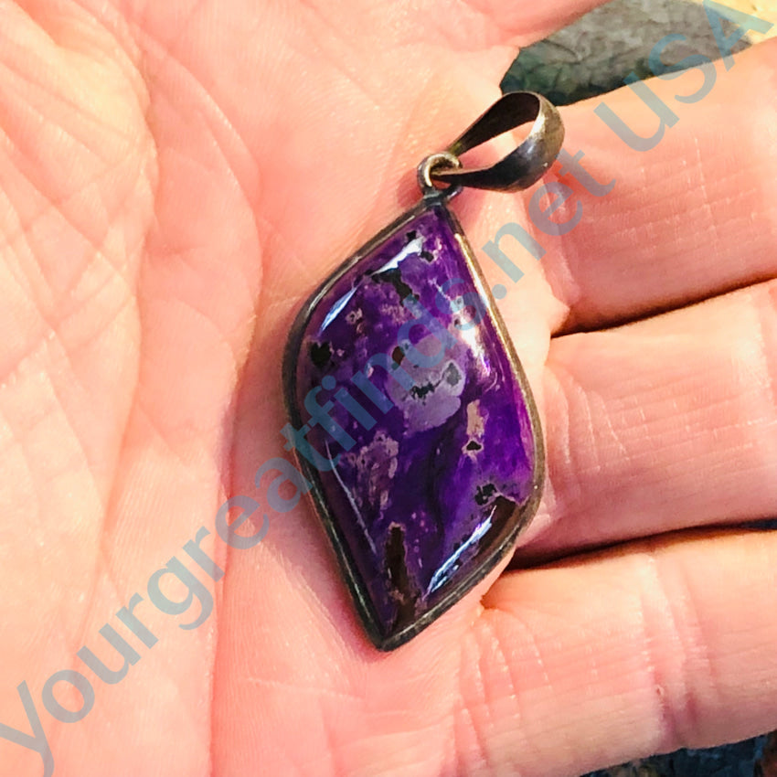 Stunning Deep Purple Sugilite Pendant Sterling Silver Pre-Owned Pendant