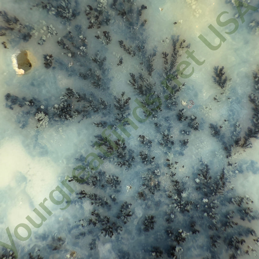 Stunning Dendritic Agate Pendant Pin Vintage Sterling Silver Pendant Pin