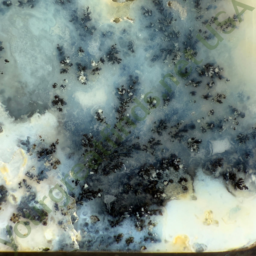 Stunning Dendritic Agate Pendant Pin Vintage Sterling Silver Pendant Pin