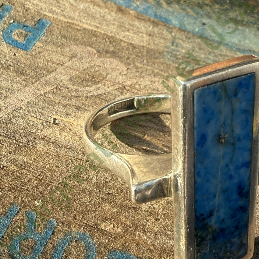 Stunning Lightening Strike Lapis Lazuli Ring Size 7 1/8 Ring