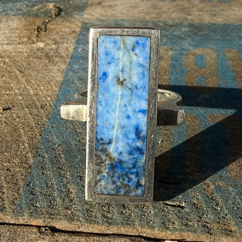 Stunning Lightening Strike Lapis Lazuli Ring Size 7 1/8 Ring