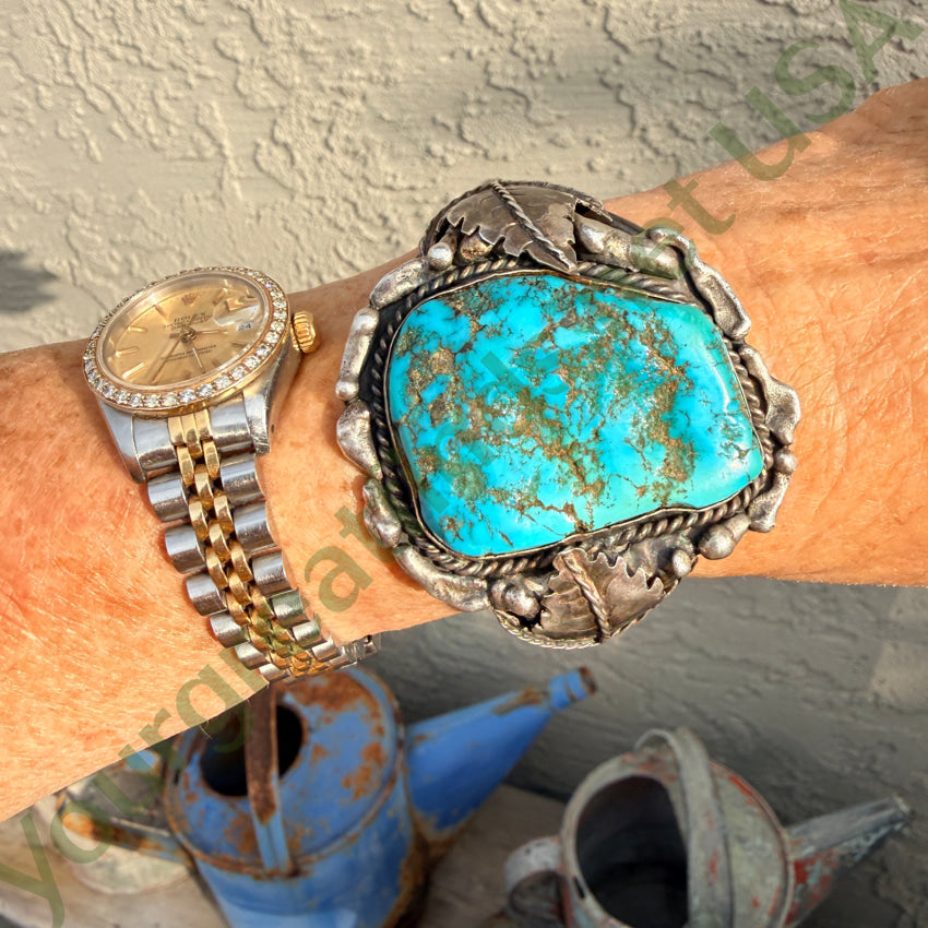 Stunning Navajo Sterling Silver & Turquoise Cuff Bracelet bracelet