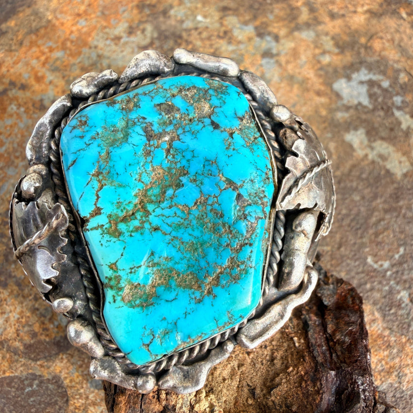 Stunning Navajo Sterling Silver & Turquoise Cuff Bracelet bracelet