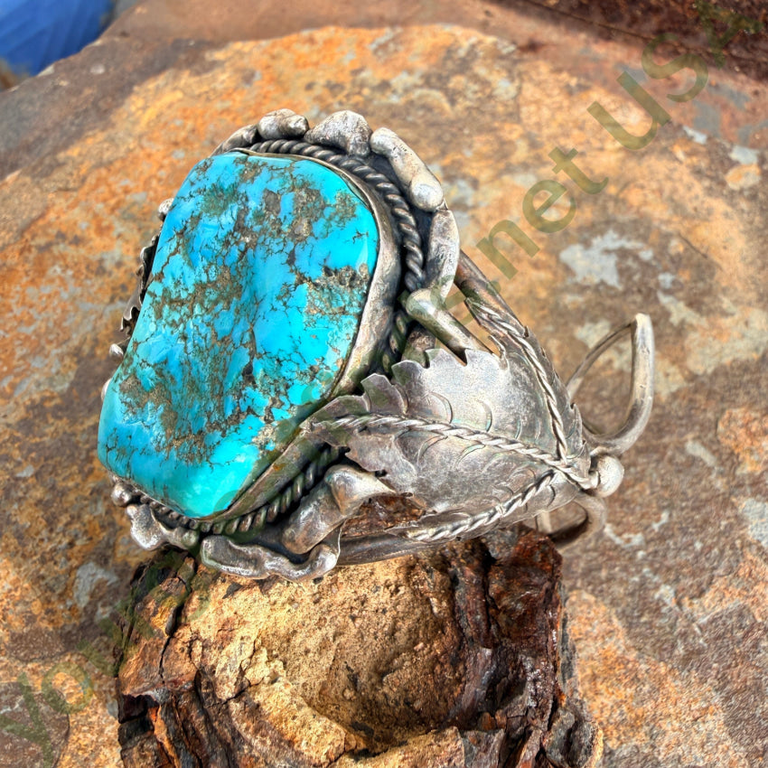 Stunning Navajo Sterling Silver & Turquoise Cuff Bracelet bracelet