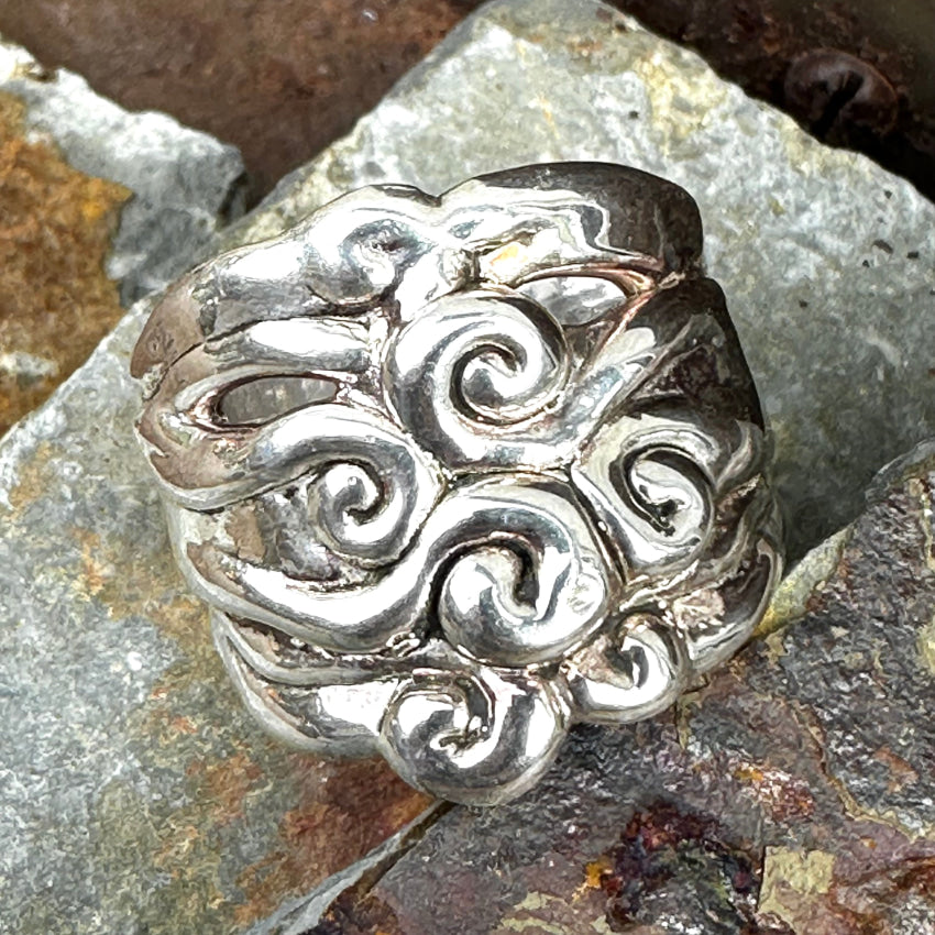 Swirling Sterling Silver Ring Size 11 Ring