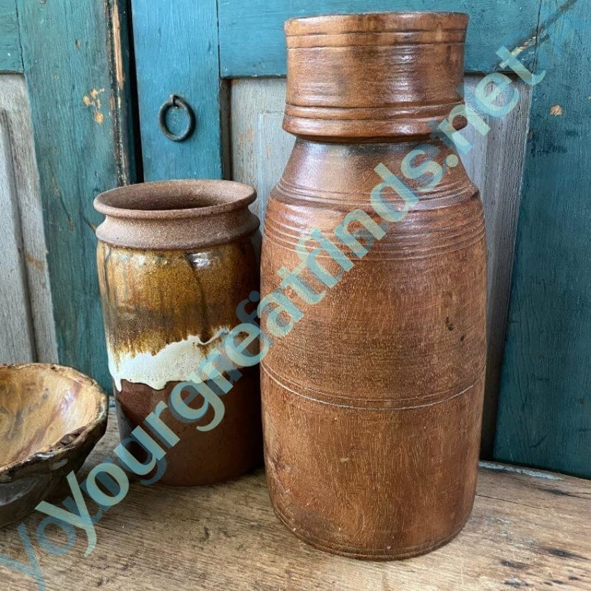 Tall Antique Turned Wood Treen Vase Yourgreatfinds