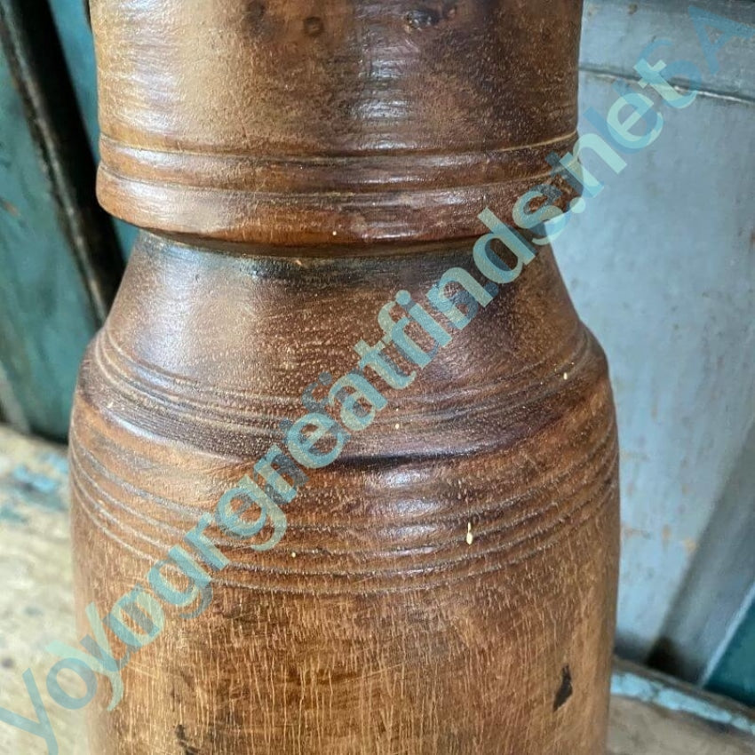 Tall Antique Turned Wood Treen Vase Yourgreatfinds