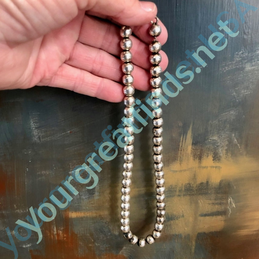 Taxco Sterling Silver Pearls Necklace 16 1/2 inches long Yourgreatfinds