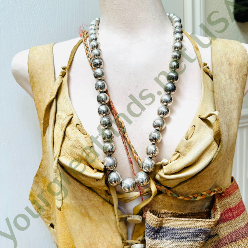 Taxco Sterling Silver Pearls Necklace 28 Inches Long Necklace