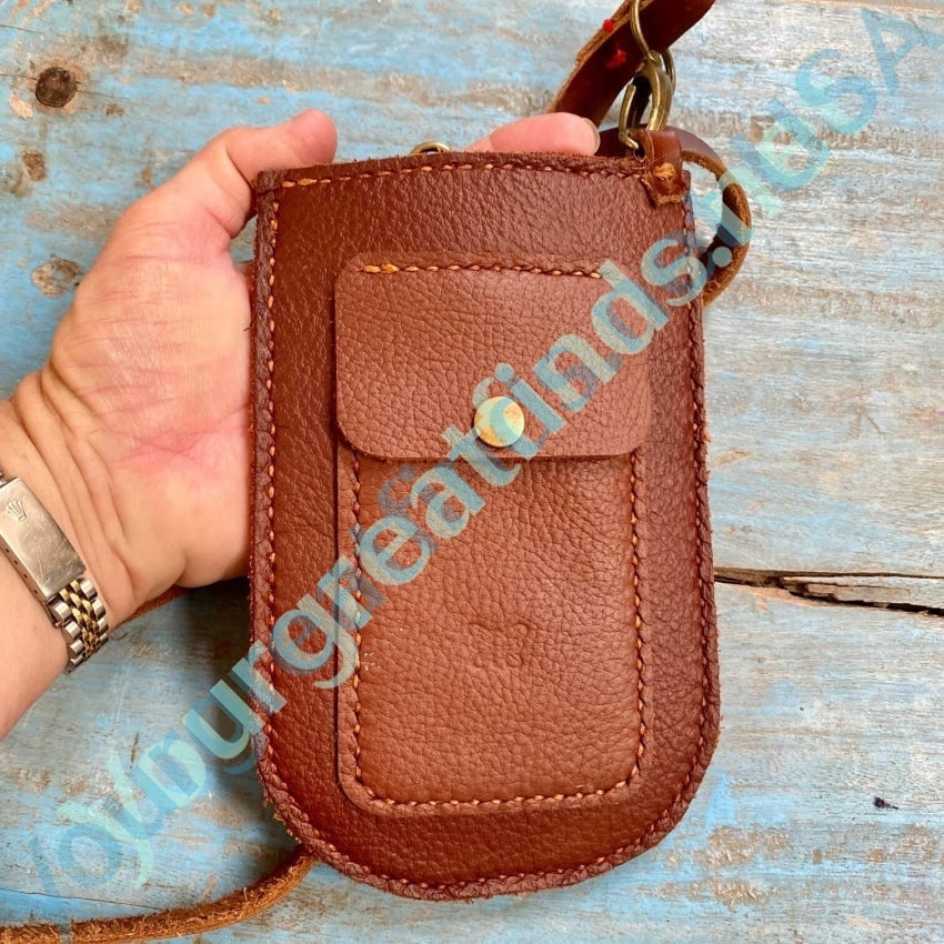 Thick Brown Leather Phone Crossbody Bag Yourgreatfinds