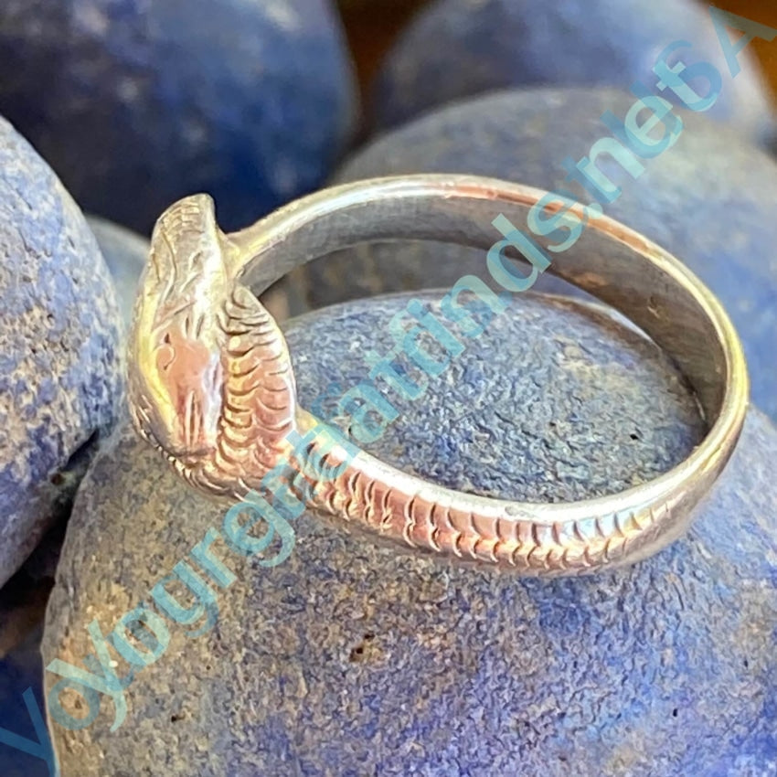 Time Worn Antique Sterling Silver Snake Serpent Ring Size 9 Yourgreatfinds