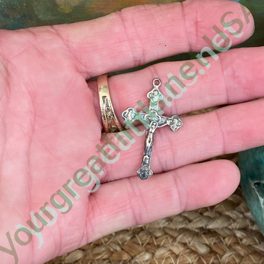 Time Worn Crucifix Pendant in Sterling Silver Yourgreatfinds