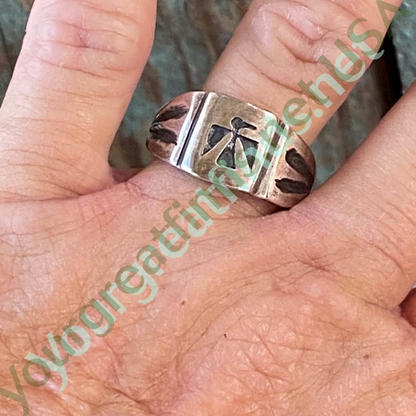 Time Worn Native American Eagle Ring Sterling Silver 11.5 Yourgreatfinds