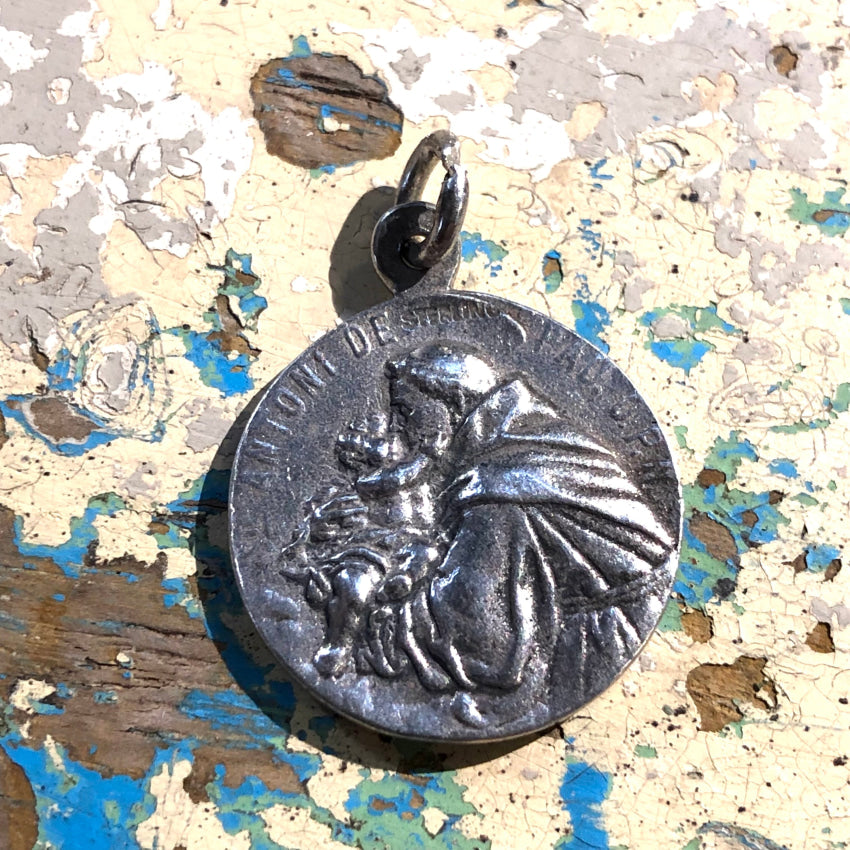 Time Worn Smooth Sterling Silver Devotional Pendant Charm