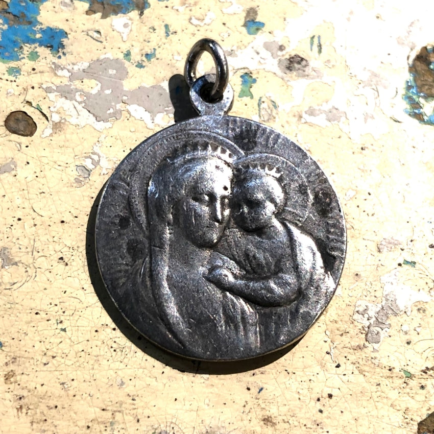 Time Worn Smooth Sterling Silver Devotional Pendant Charm