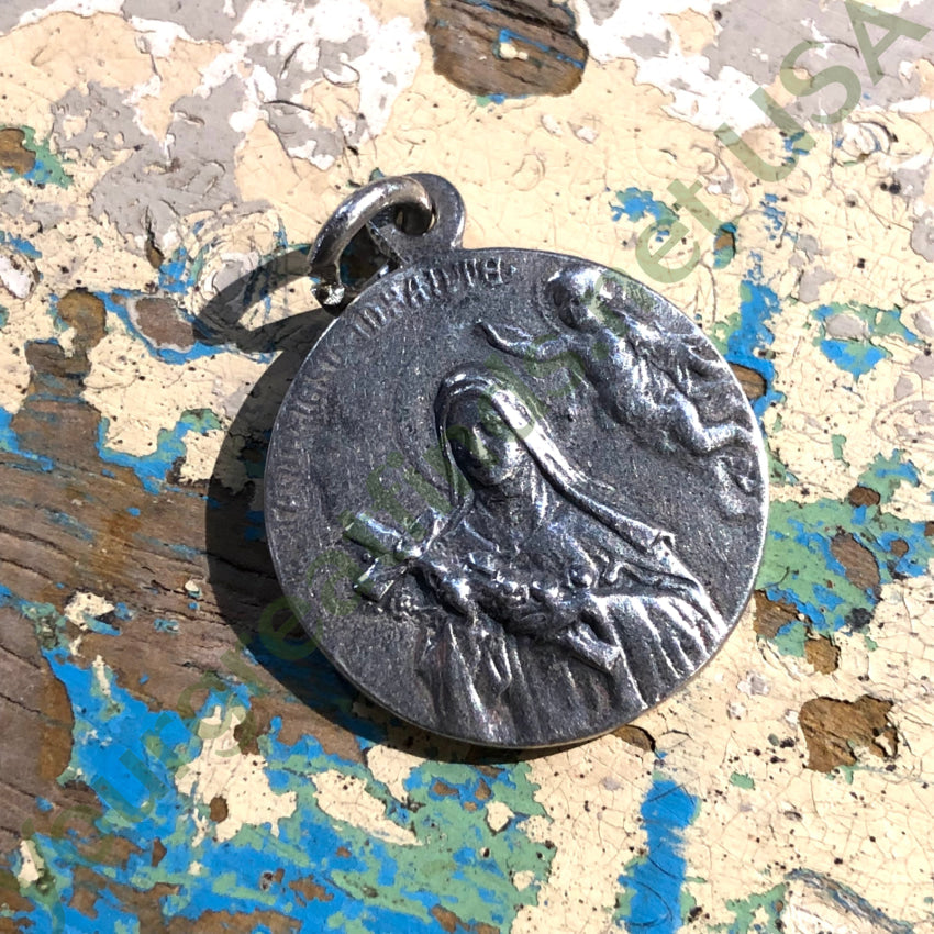 Time Worn Smooth Sterling Silver Devotional Pendant Charm