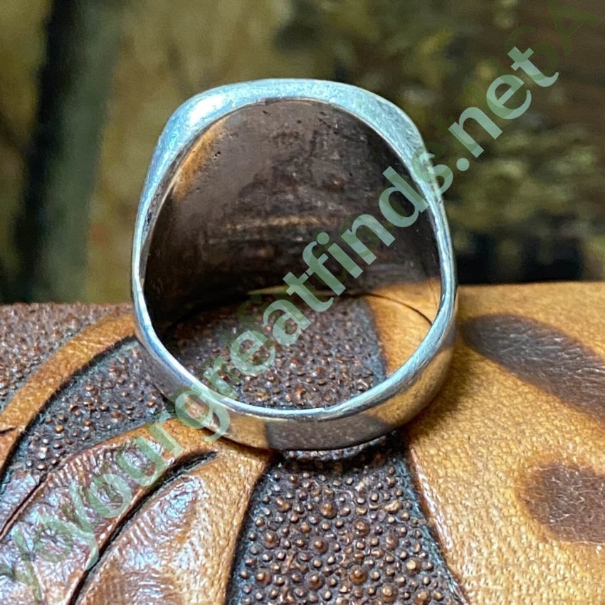 Time Worn Southwest 925 Silver Ring Turquoise Chip Mosaic 9.5 Yourgreatfinds