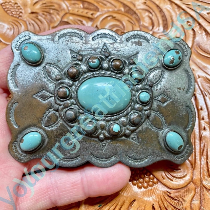 Time Worn Vintage Copper Western Belt Buckle Yourgreatfinds